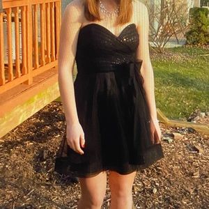 Strapless black dress